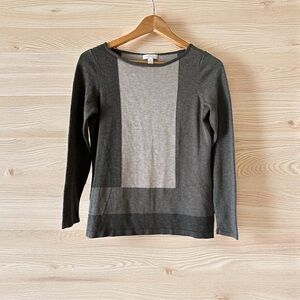 🎈Charter Club Color Block Gray Sweater XS